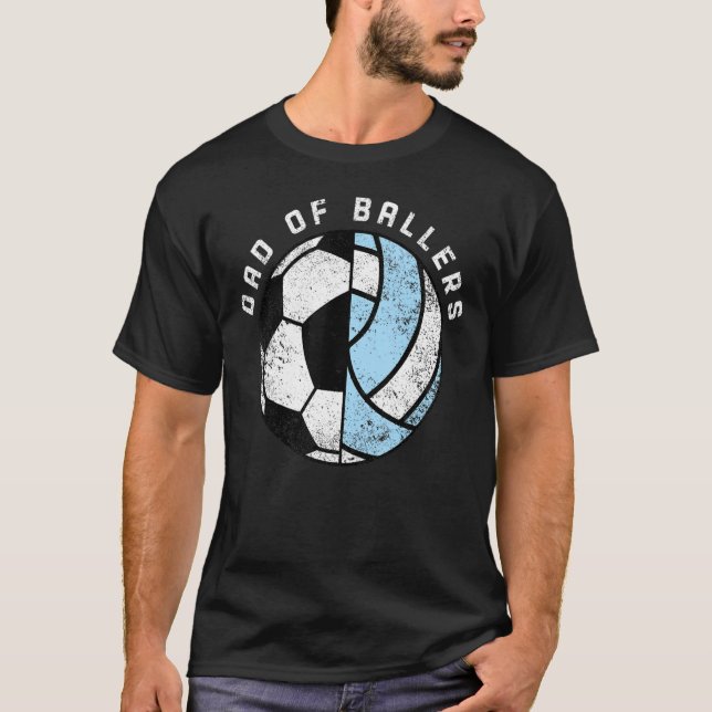 Manar Pappa vid fotbollsarenan Volleyball Pappa T Shirt (Framsida)