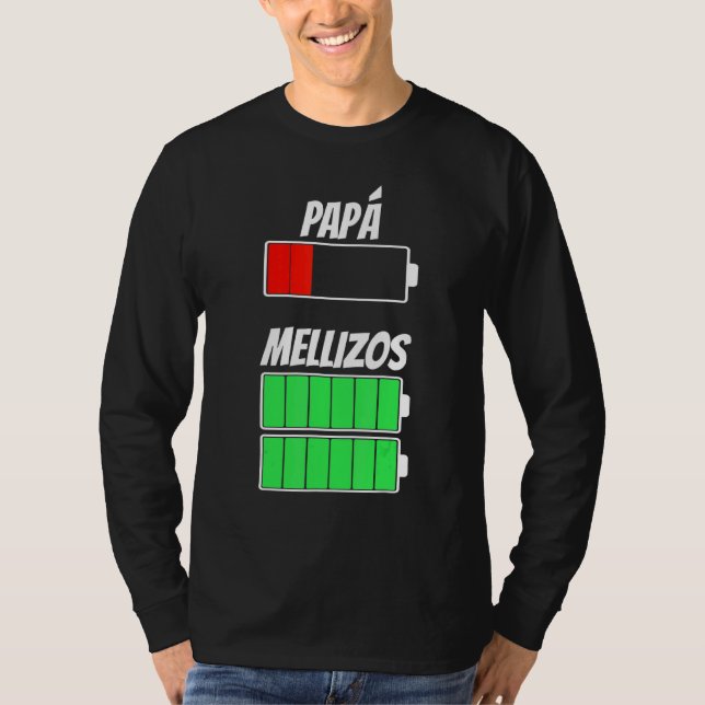 Manar Pappa vid Twillingar för födsel Battery Firs T Shirt (Framsida)