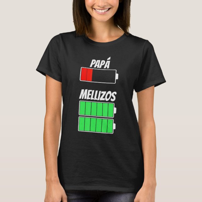 Manar Pappa vid Twillingar för födsel Battery Firs T Shirt (Framsida)