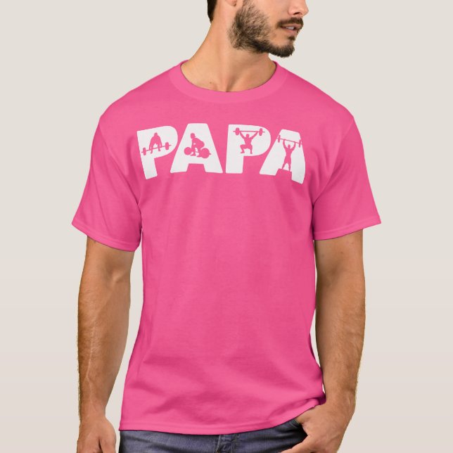 Manar Pappa Viktvikt Lifter Pappa Funny Pappa Vikt T Shirt (Framsida)