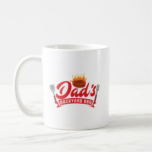 Manar Pappor Backyard BBQ Funny Barbecue Pitmaster Kaffemugg (Vänster)