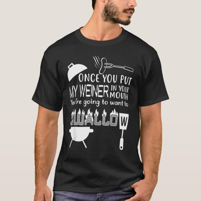 Manar Pappor Hett Hund Sause Weiner För manar T Shirt (Framsida)