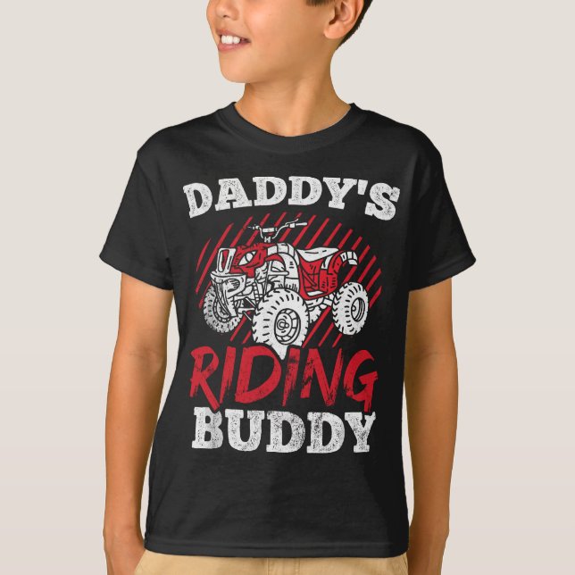 Manar Pappor Riding Buddy Dirt Quad Four Wheeler T Shirt (Framsida)