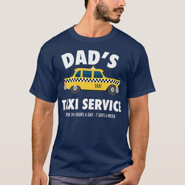 Manar Pappor Taxi Service Driving Fars dag Gift T Shirt (Framsida)