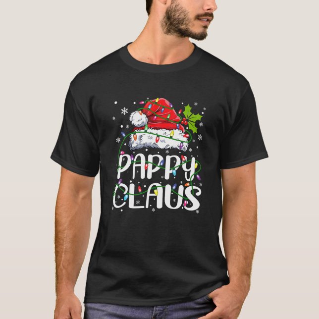 Manar Pappy Claus jultomten Hat Matching Fami T Shirt (Framsida)