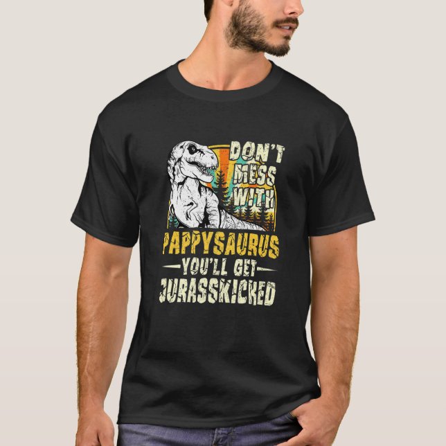 Manar Pappy Rex Saurus Papasaurus Dinosaurs Manar  T Shirt (Framsida)