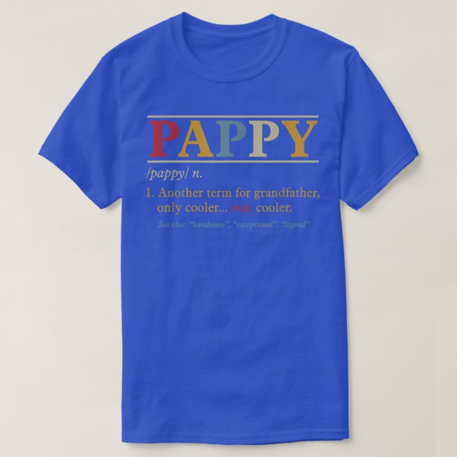 Manar Pappy s Grandpa Fars dag Funny Pappy Defi T Shirt (Design framsida)