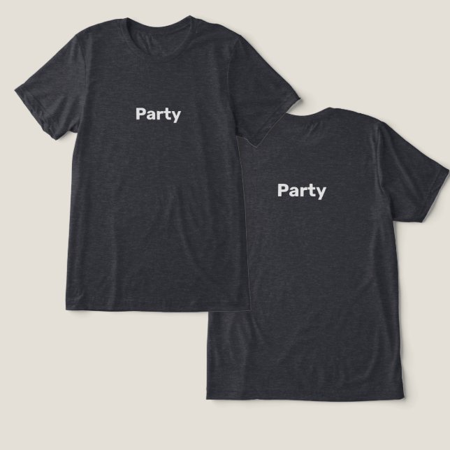 Manar Party T-Shirt Black Heather (Design fram och bak)