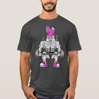 Manar Påsk Deadlift Bunny Gym Workout T Shirt