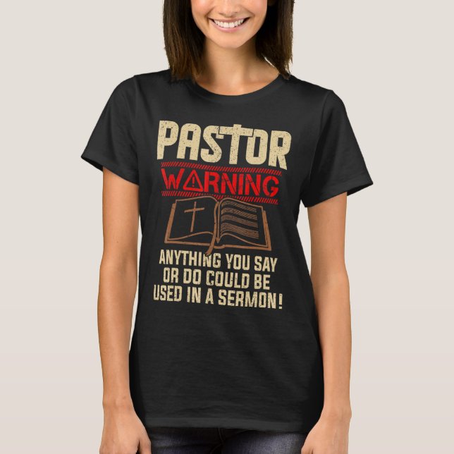 Manar Pastor Warning Sermon Christian Preacher Min T Shirt (Framsida)