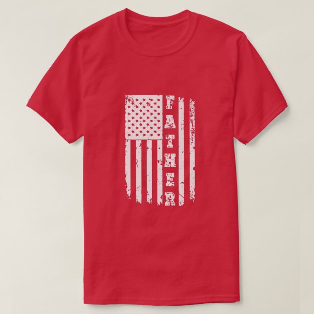 Manar Patriotic American Flagga Day - Pappa TShi T Shirt (Design framsida)