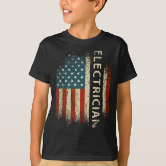 Manar Patriotic Electrician Gifts American USA fla T Shirt