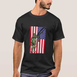 Manar Patriotic Fisherman Fishing Camouflage USA A T Shirt