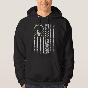 Manar Patriotic Flagga Reel Coola Grandpa for papp Hoodie