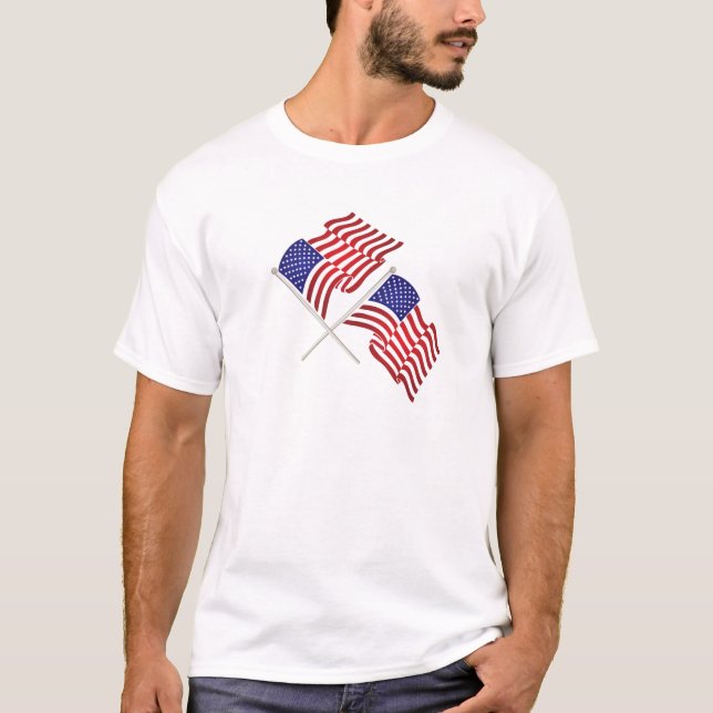 Manar Patriotic Flagga T-Shirt (Framsida)