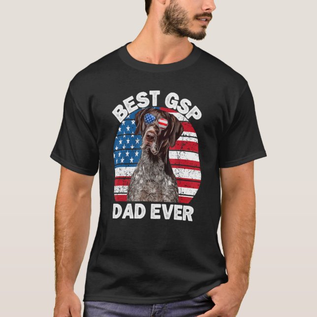 Manar Patriotic German Shorthar Pointer Pappa Amer T Shirt (Framsida)