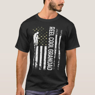Manar Patriotic Reel Coola Grandad for pappa Fishe T Shirt