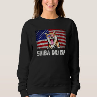 Manar Patriotic Shiba Inu Pappa American Flagga 4: T Shirt