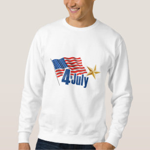 Manar Patriotic Sweatshirt-4 juli Lång Ärmad Tröja