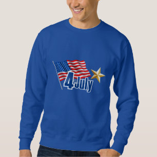 Manar Patriotic Sweatshirt-4 juli Lång Ärmad Tröja