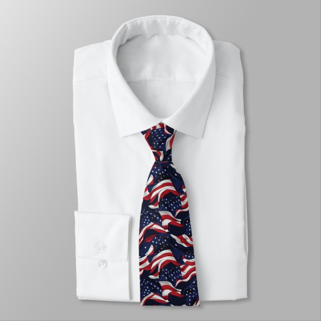 Manar Patriotic USA flagga Tie Slips (Bunden)