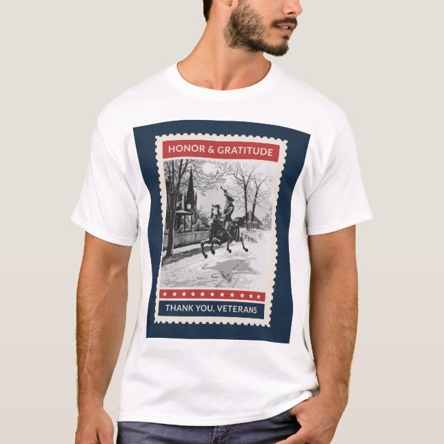 Manar Paul Revere Veterans T Shirt (Framsida)