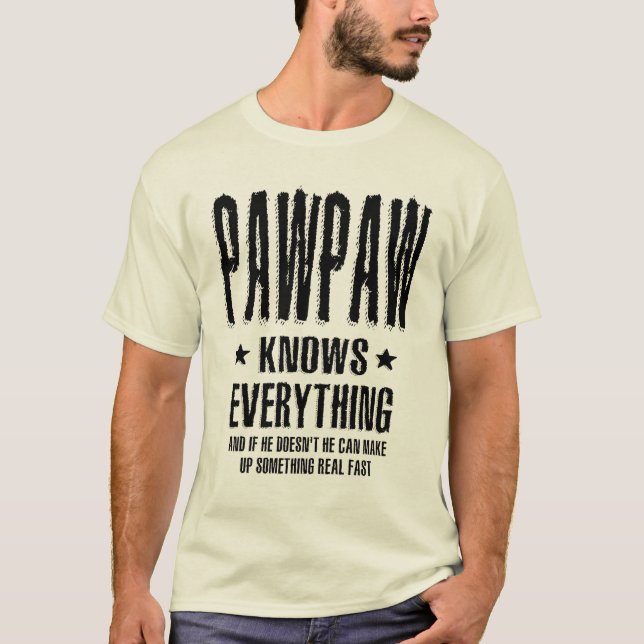 Manar Pawpaw vet allt | Pappa och morfar T Shirt (Framsida)