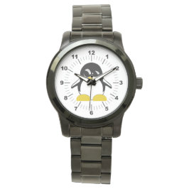 Manar Penguin Oversized Black Bracelet Watch Armbandsur