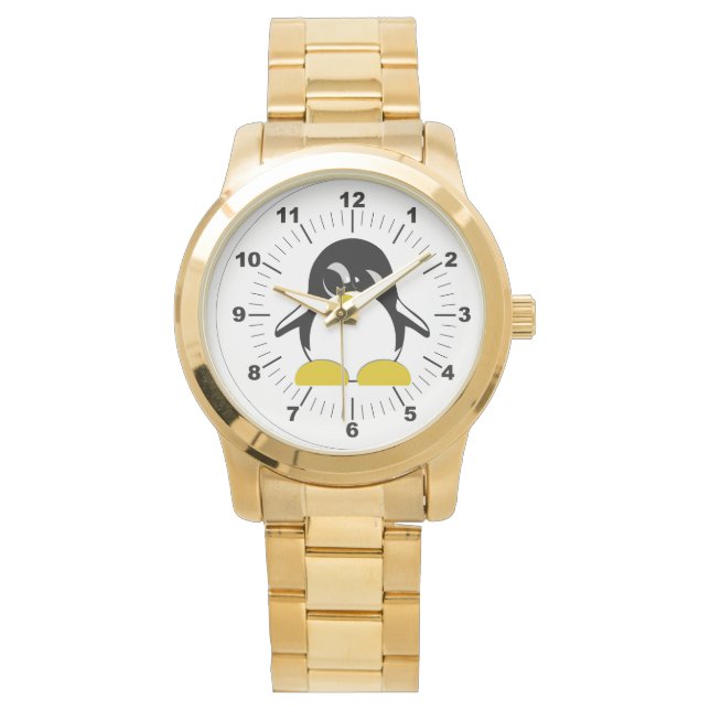 Manar Penguin Oversized Guld Bracelet Watch Armbandsur (Framsida)