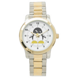 Manar Penguin Oversized Two-Tone Bracelet Watch Armbandsur
