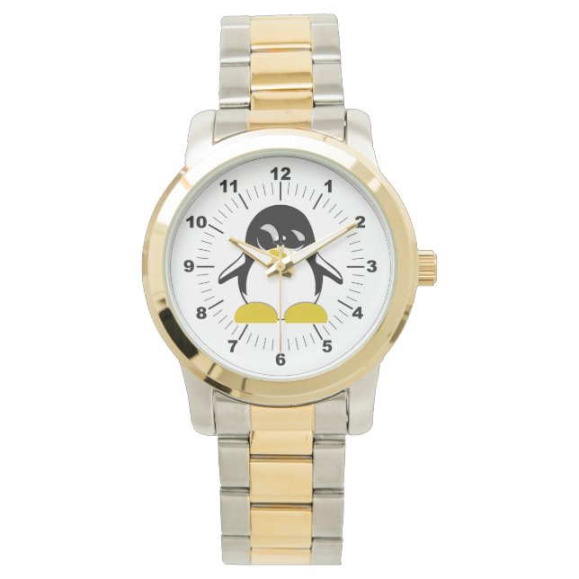 Manar Penguin Oversized Two-Tone Bracelet Watch Armbandsur (Framsida)