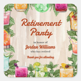Manar Pension Summer Backyard Cocktail Party Fyrkantigt Klistermärke