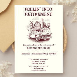 Manar Pension Vintage Barn Car Rollin' Inbjudningar
