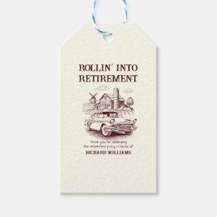 Manar Pension Vintage Barn Car Rollin' Presentetikett