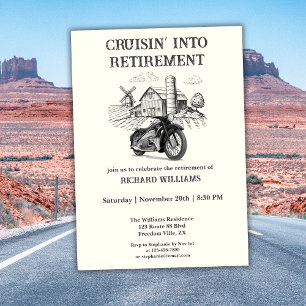 Manar Pension Vintage Barn Motorcykel Cruising Inbjudningar
