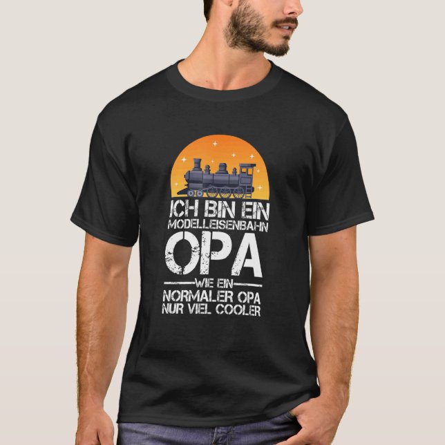 Manar Pensionär Järnväg Ich Tunna Ein Modelahnahn  T Shirt (Framsida)