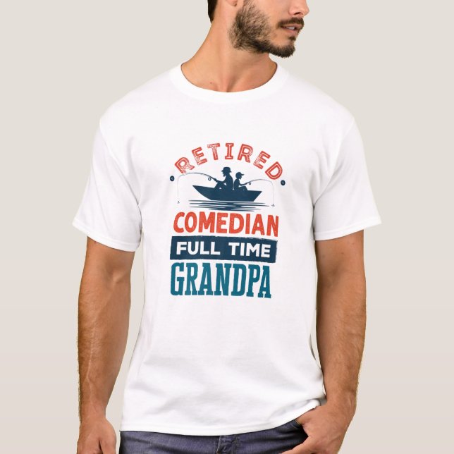 Manar Pensionerad Komiker Fullt  Morfar Plumma R T Shirt (Framsida)