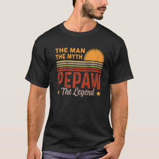 Manar Pepaw Mannen Myth Legend Retro Grandpa Fathe T Shirt