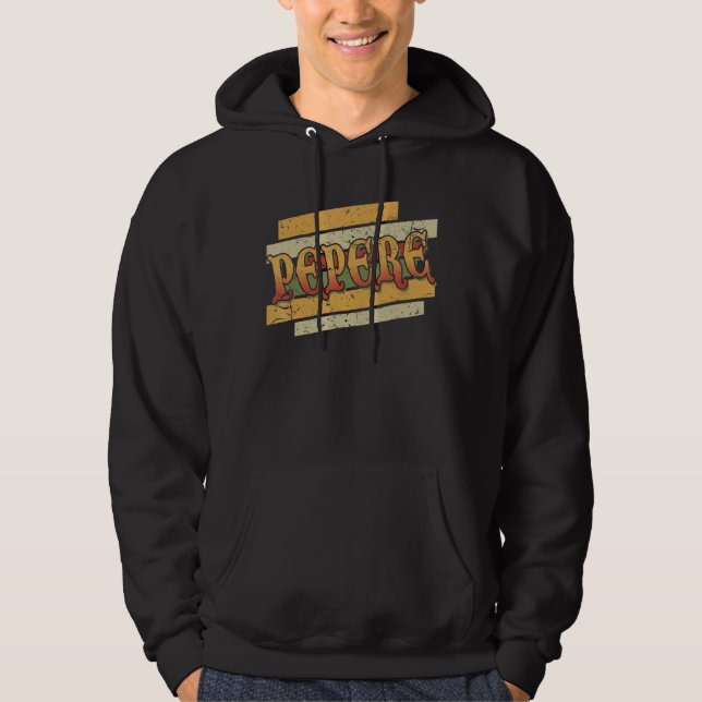 Manar Pepere Retro Vintage Stepdad Stepfather Hoodie (Framsida)