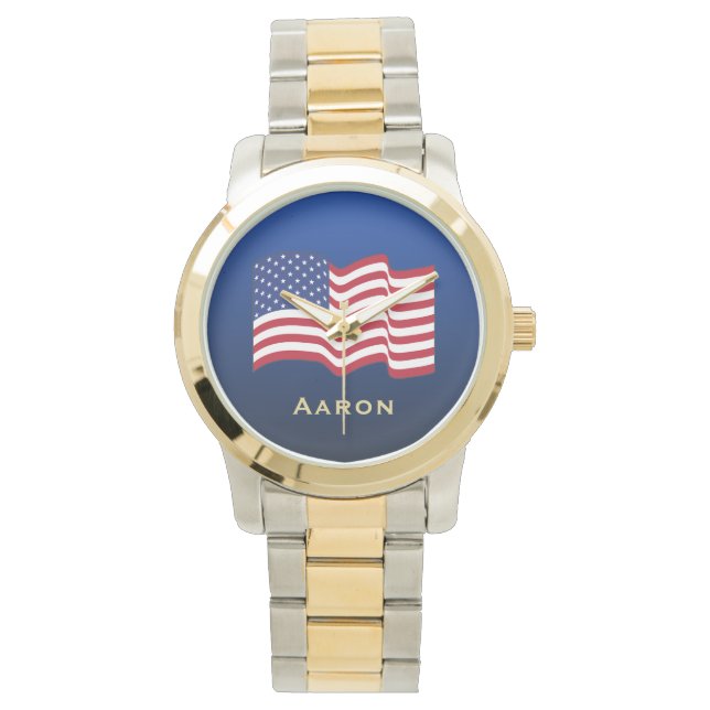 Manar Personlig American Flagga Watch Armbandsur (Framsida)