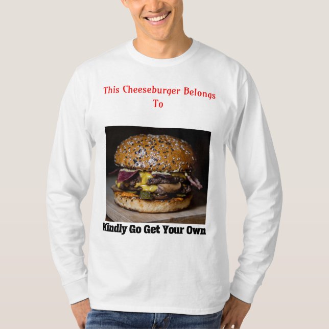 Manar Personlig Cheeseburger T Shirt (Framsida)
