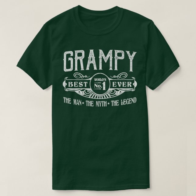 Manar Personlig Grampy Bästa nummer  T Shirt (Design framsida)