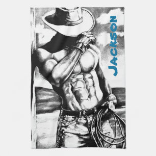 Manar Personlig Namn Fine Art Coola Cowboy Kökshandduk