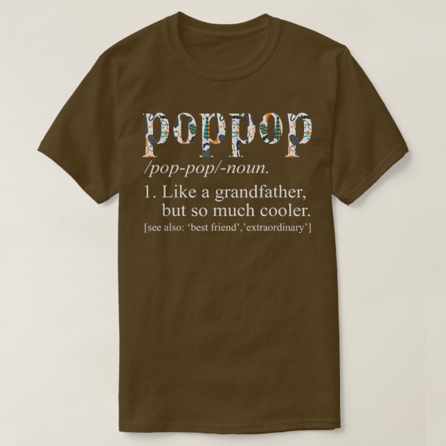 Manar Personlig Tie Die Coola Poppop som en stor  T Shirt (Design framsida)