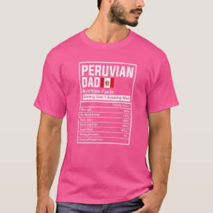 Manar Peruanska Pappa Nutrition Facts Fars dag Nat T Shirt