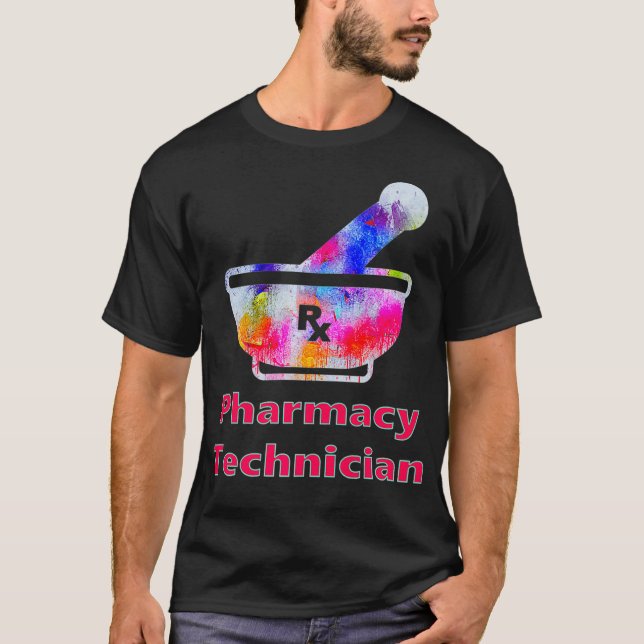 Manar Pharmacy Mortar Pestle RX Pharmacy Tech T Shirt (Framsida)