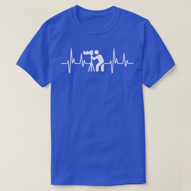 Manar Photografer Profession Heartslag Line T Shirt (Design framsida)