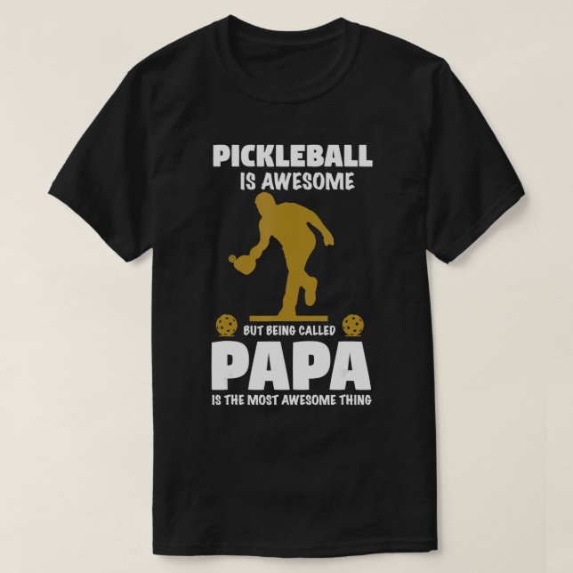 Manar Pickleball för en stolt farfar som heter Pa T Shirt (Design framsida)