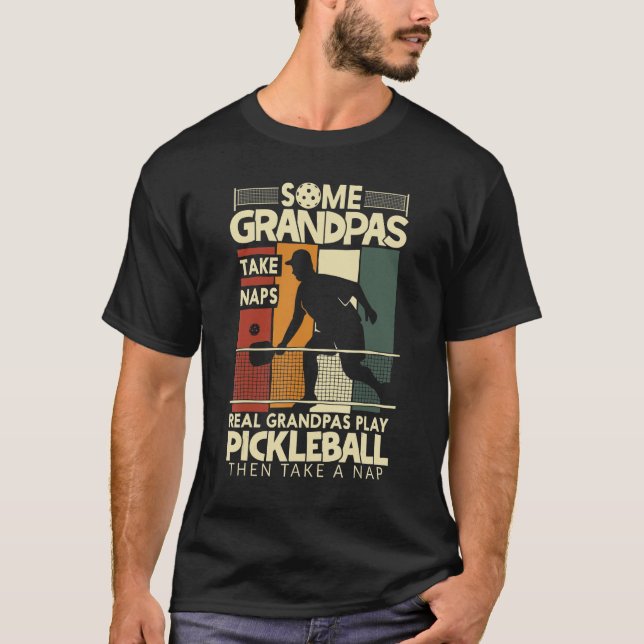 Manar Pickleball Funny Grandpa ger en del morfar T T Shirt (Framsida)