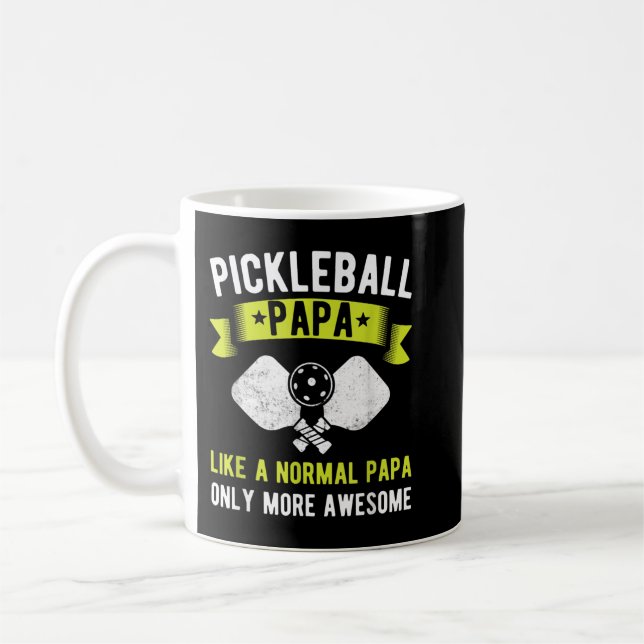 Manar Pickleball Pappa Endast mer Fantastisk Funny Kaffemugg (Vänster)